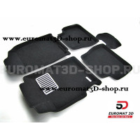 Текстильные 3D коврики Euromat3D Lux в салон для Mazda 6 (2003-2007) № EM3D-003405