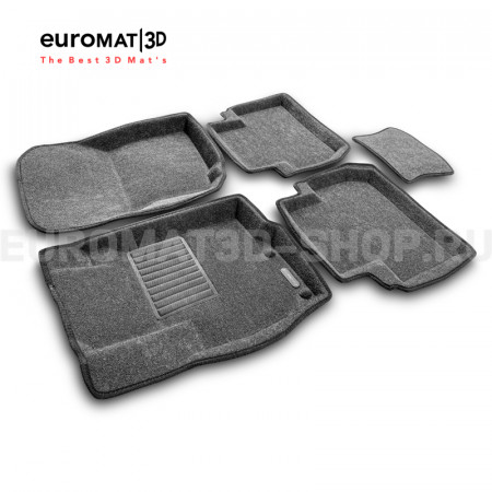 Текстильные 3D коврики Euromat3D Business в салон для Mitsubishi Outlander (2012-2023) № EMC3D-003609G Серые
