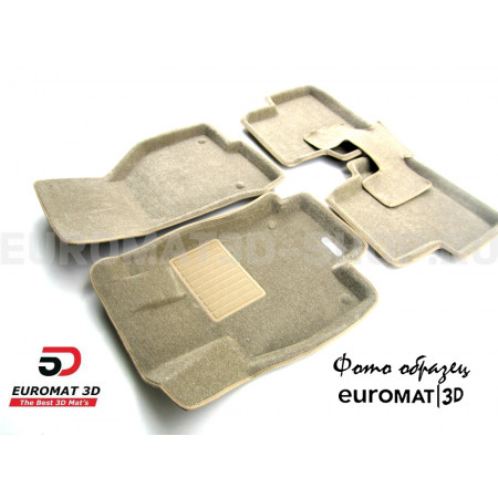 Текстильные 3D коврики Euromat3D Business в салон для Volkswagen Passat B7 (2011-2015) № EMC3D-005412T Бежевые