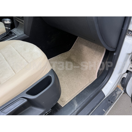 Текстильные 3D коврики Euromat3D Lux в салон для Skoda Octavia A5 (2004-2012) № EM3D-004502T Бежевые