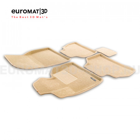 Текстильные 3D коврики Euromat3D Business в салон для Bmw X7 (G07) (2019-) № EMC3D-001226T Бежевые